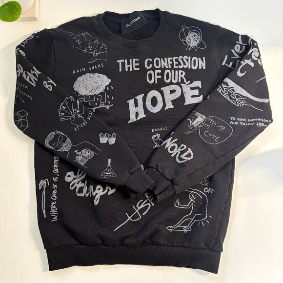 OUTCOME "The Confession of Our Hope" Graphic Crewneck Sweatshirt - Picture 1 of 6